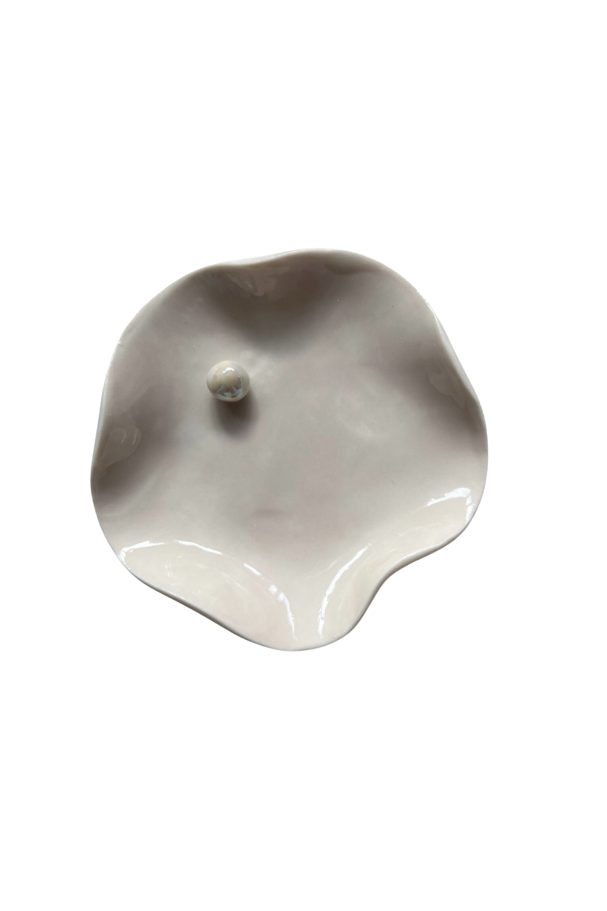 Joanna Ling, Small Porcelain Wave Dish with Lustre Pearl