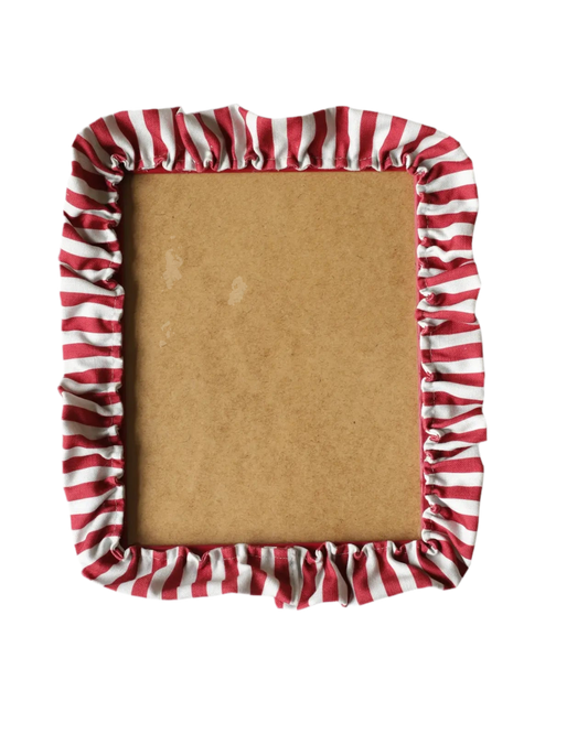 Bertola Home, Cranberry Stripe Ruffle Frame