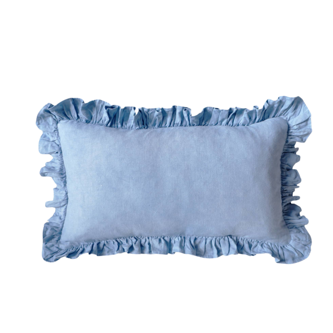 Eldorado, Ruffle Cushion in Blue