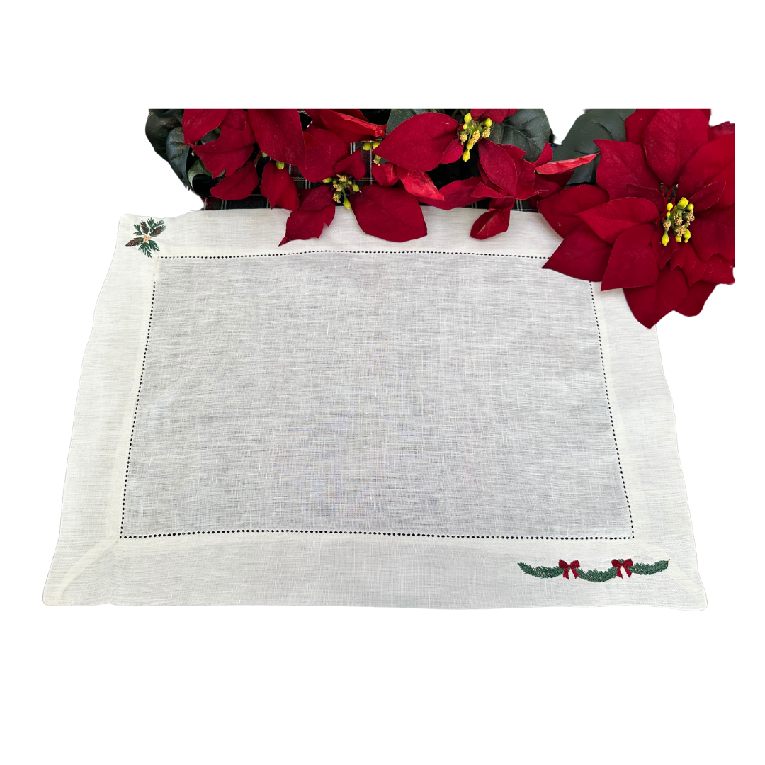 Petit Menage, Linen Jingle Bells Christmas Placemat