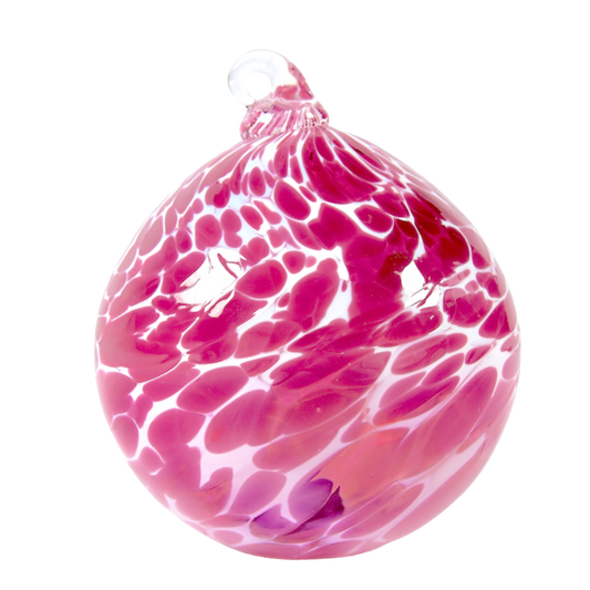 Handblown Pink and White Bauble