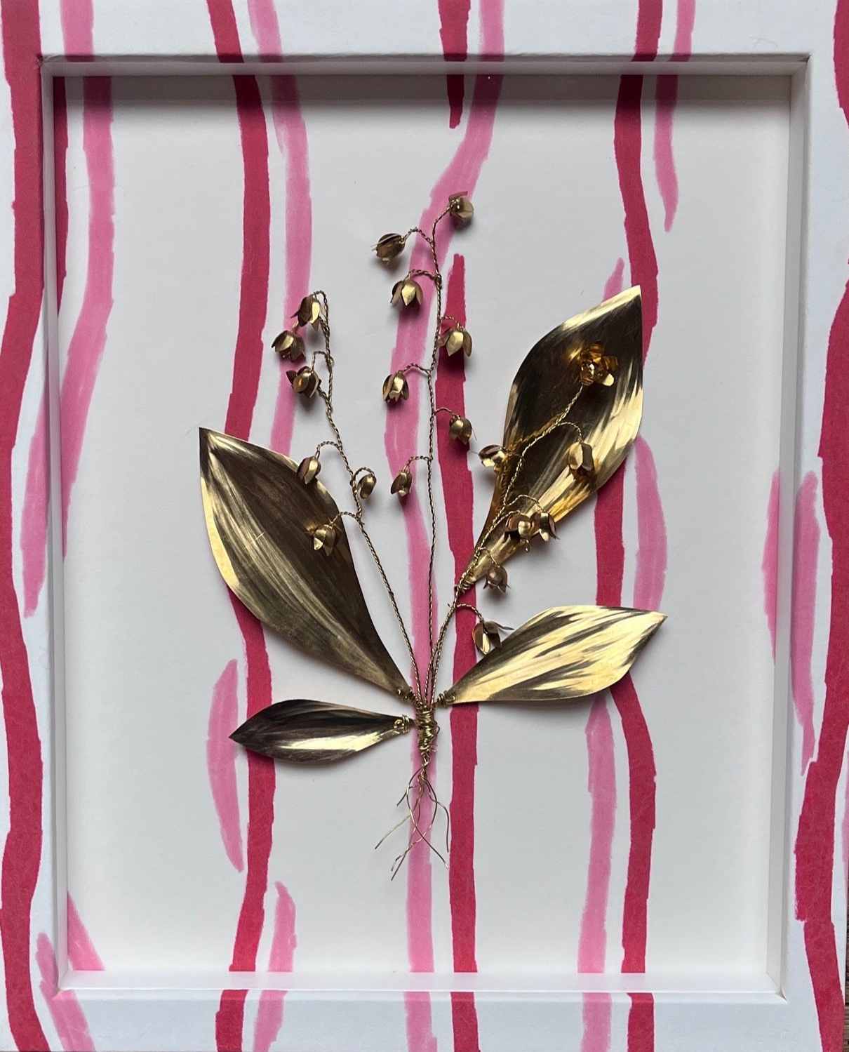 Fiona McDougall, 'Brass Lily of the Valley ‘Ribbons Wrap You Up’ wallpaper'