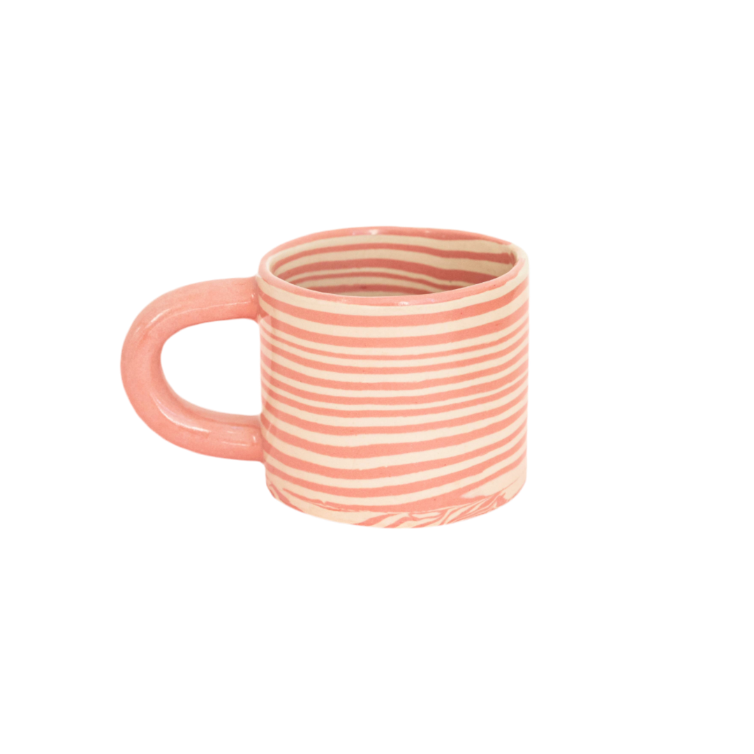 Plop Pottery, Pink Striped Mug