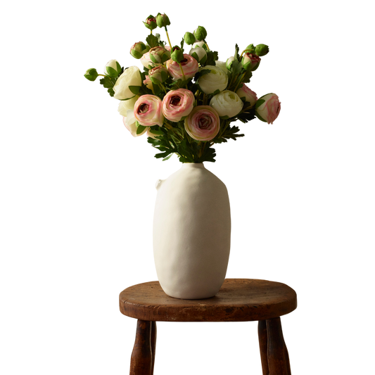 Ett Hem London, Ranunculus Faux Flower Arrangement - Cream, Blush & Light Green