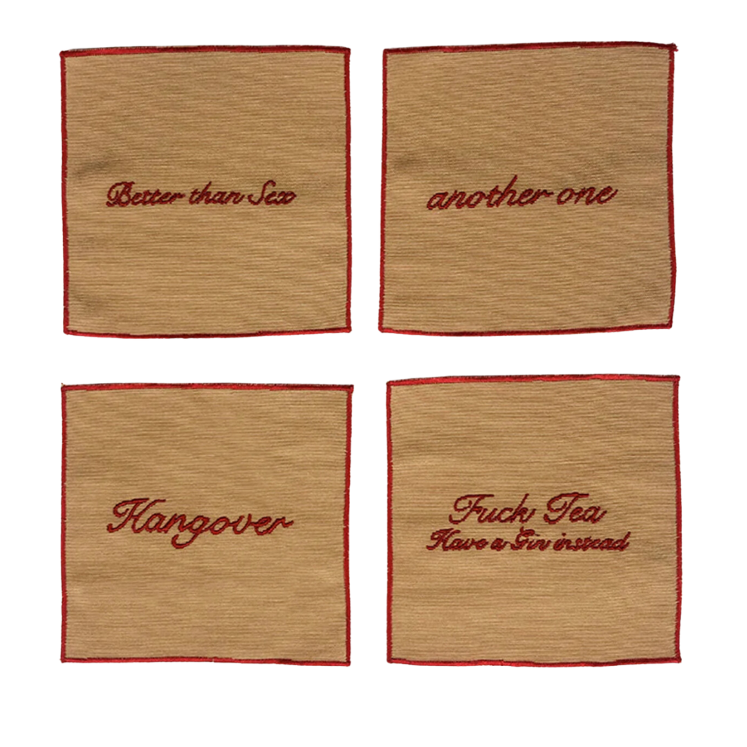 Musae Studio, Set of 4 cocktail napkins brown