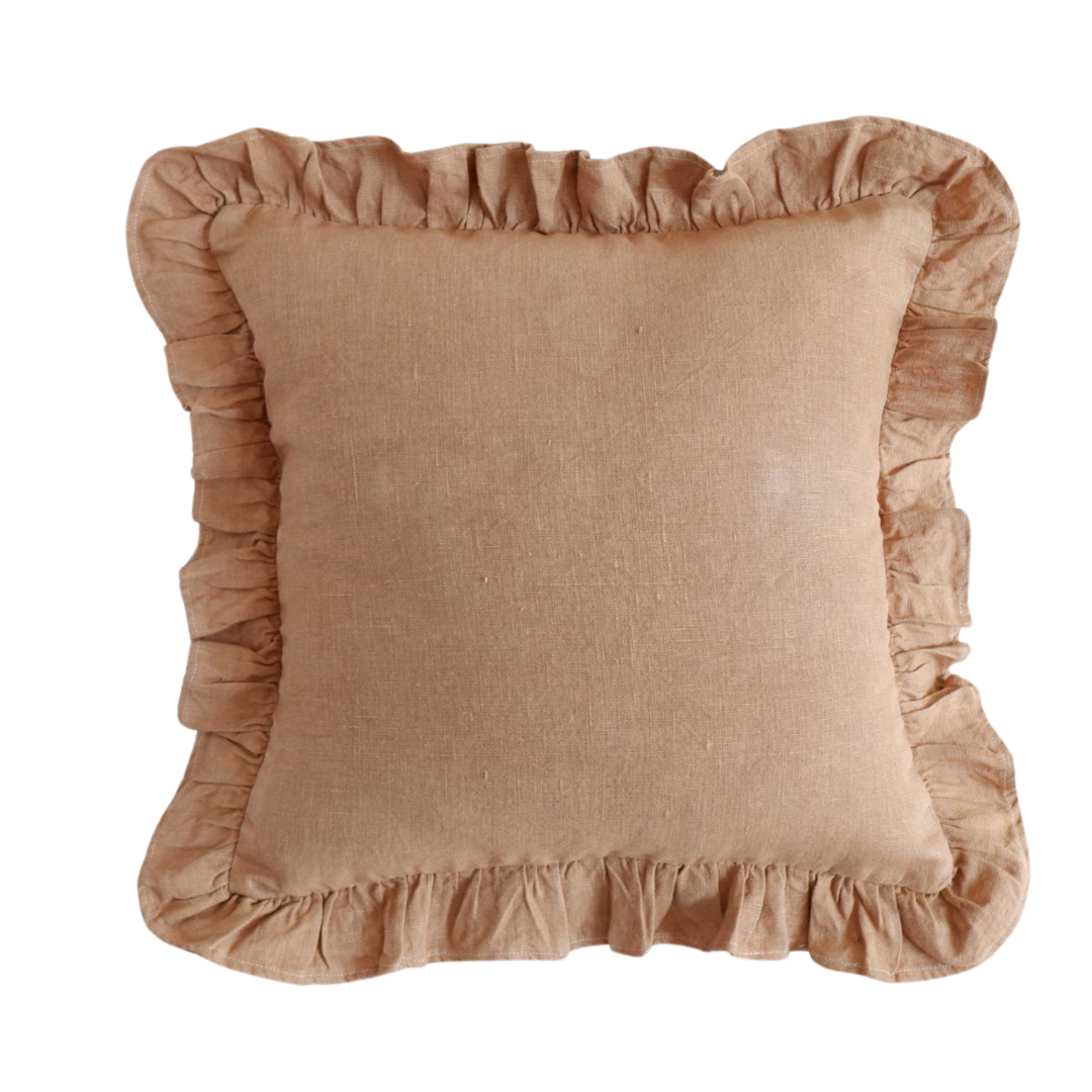 Eldorado, Ruffle Cushion in Latte