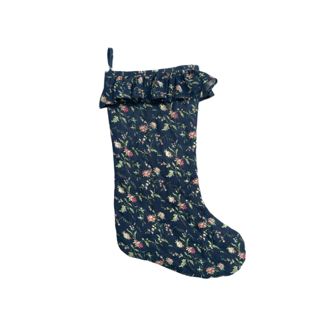 Print Sisters Midnight blooms Christmas stocking