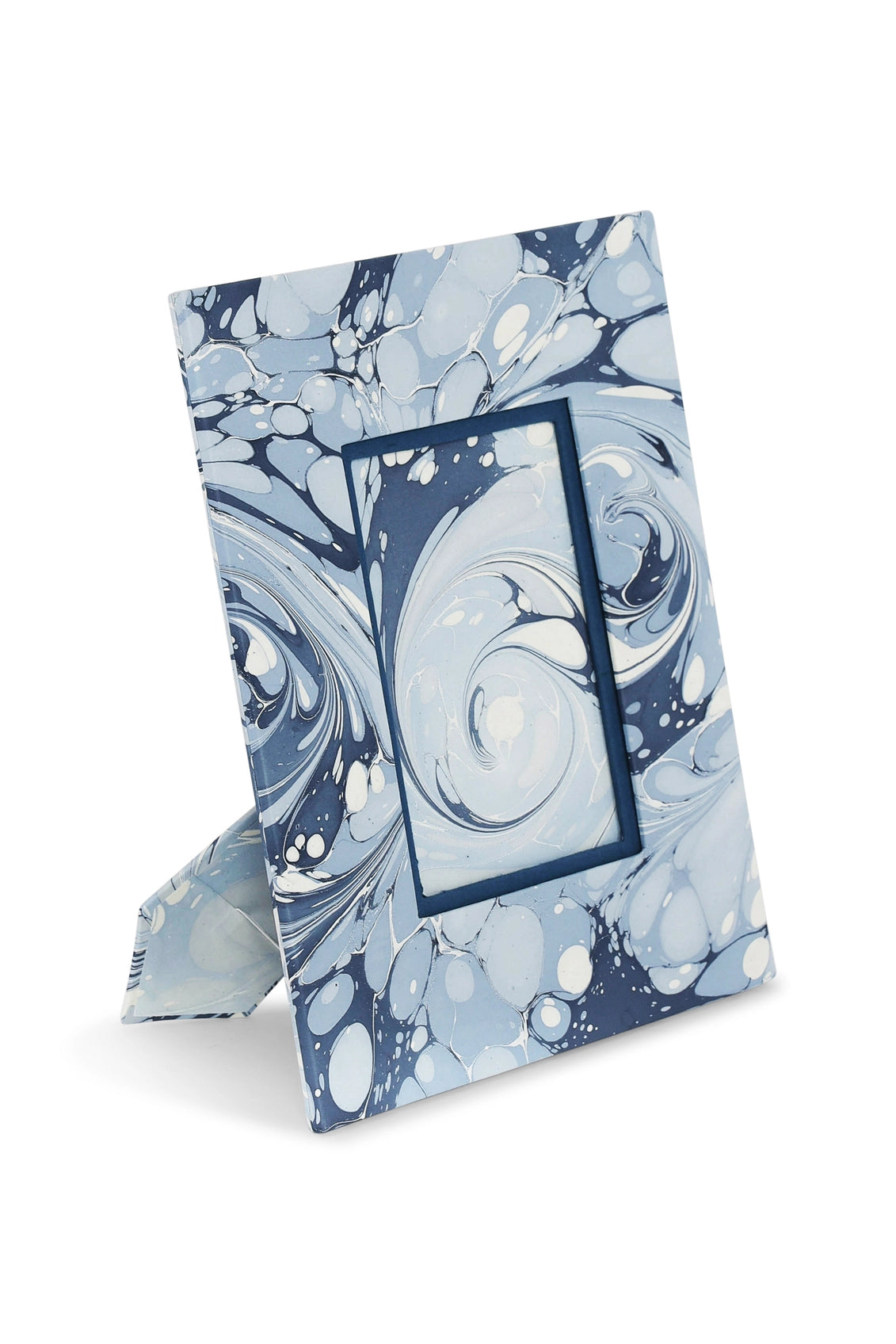 Hand-Marbled Blue Frame