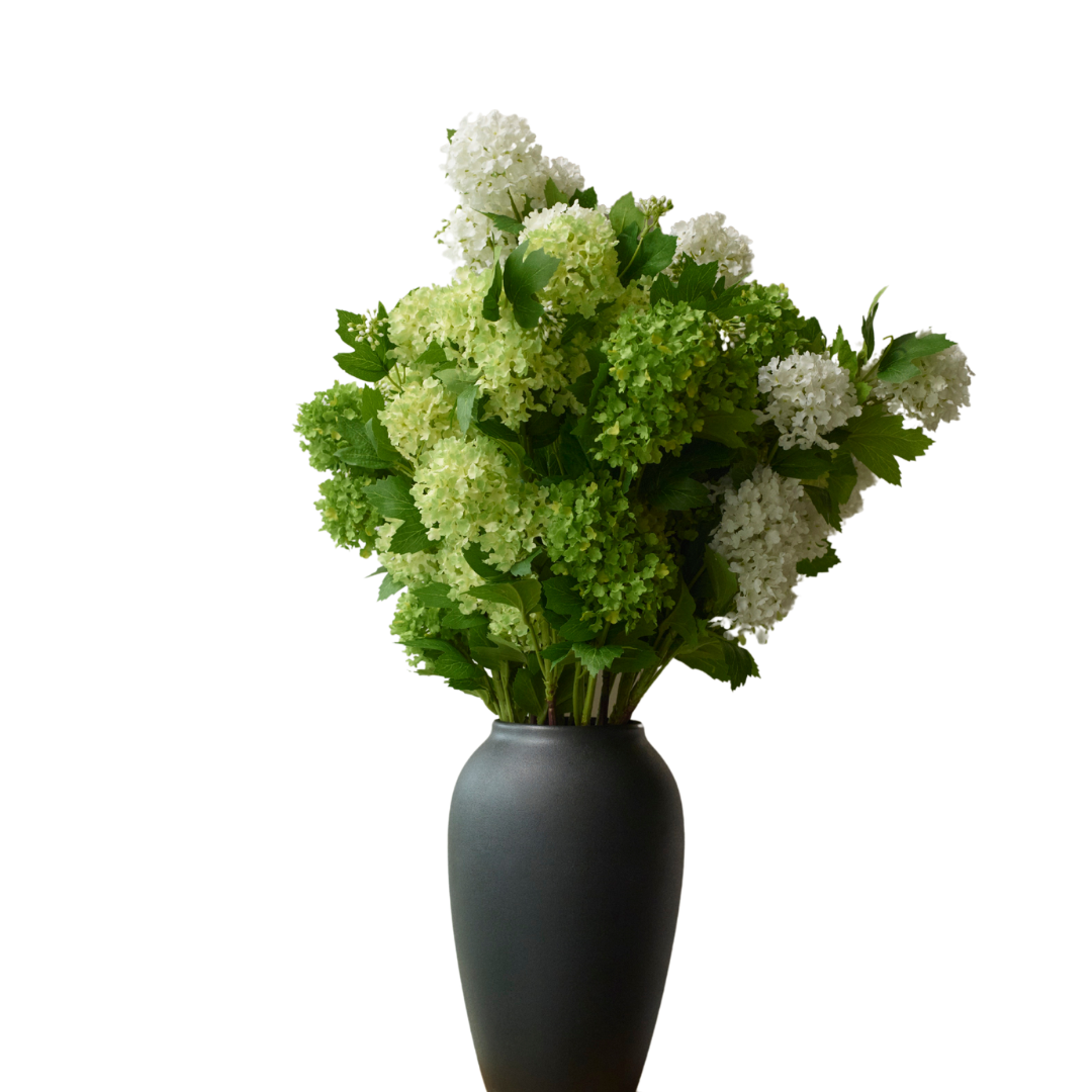 Ett Hem London, Small Hydrangea Flower Arrangement in Green, Light Green & White