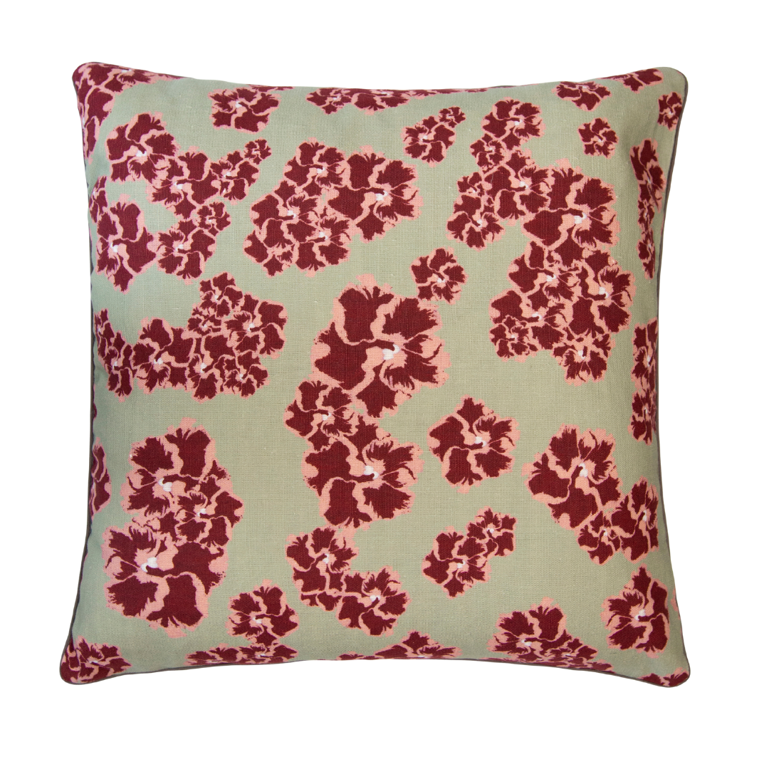 Dar Leone, Ronko Hibiscus Seafoam Large Cushion