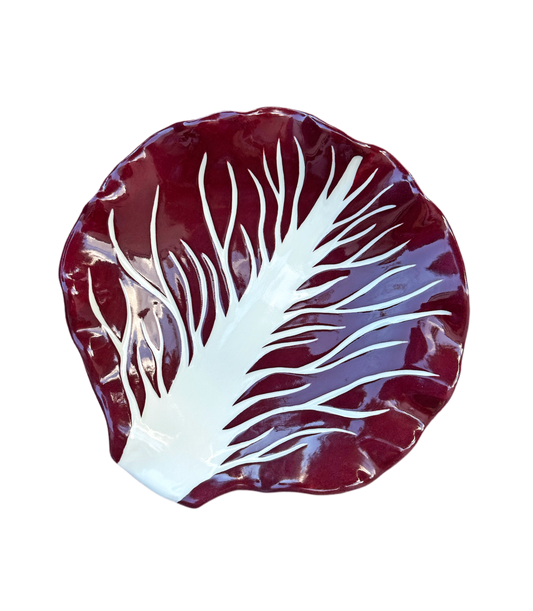 Minnie Mae-Stott, Radicchio Leaf Serving Bowl in Verona Red