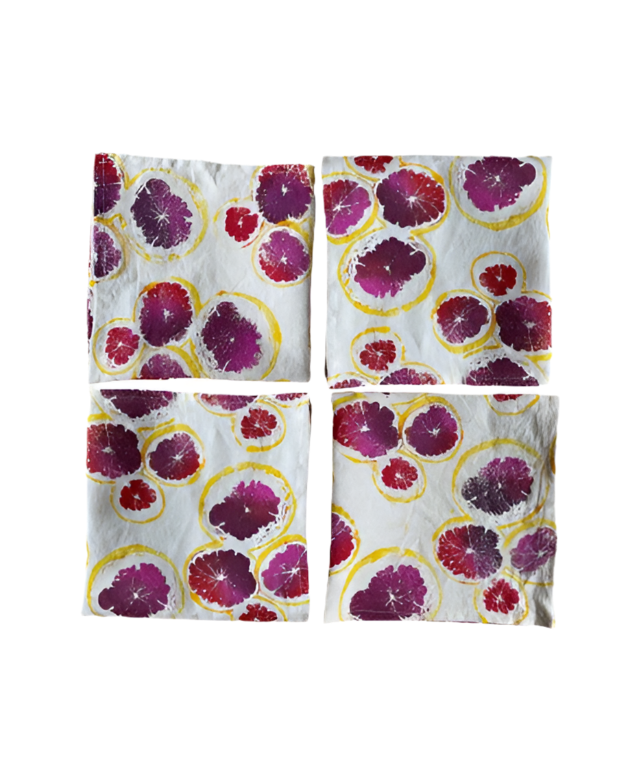 Nic Brittin, Set of Four Grapefruit Napkins