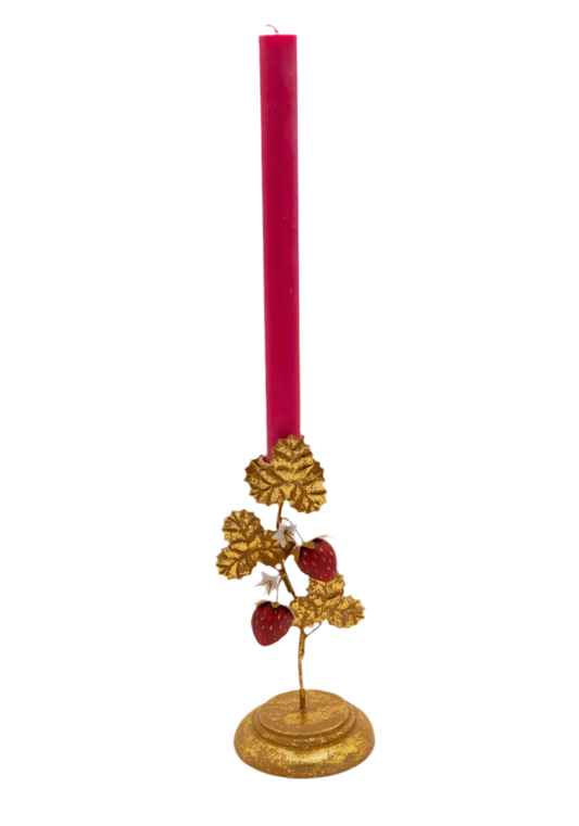 Strawberry Candleholders in Gold