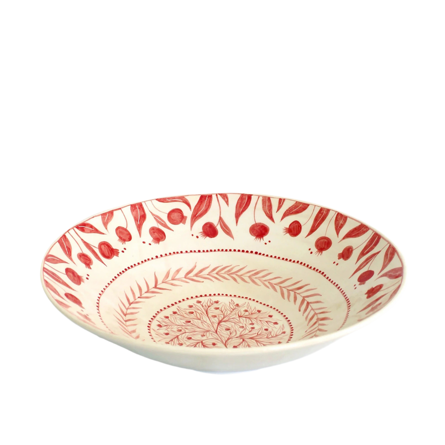 Rosanna Corfe, Hand Painted Pomegranate Serving Bowl - Red