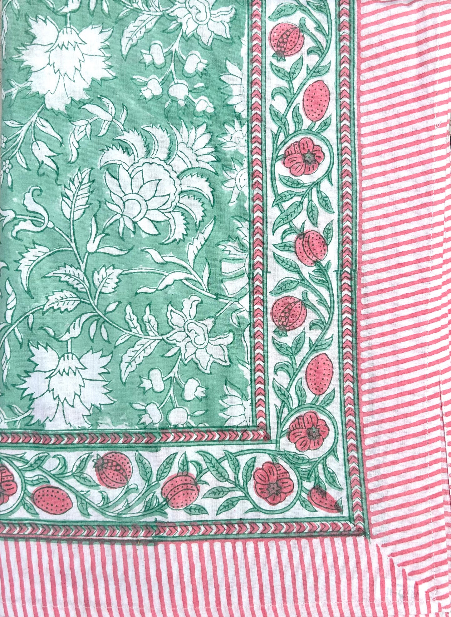 Sage Indian Hand Block Tablecloth