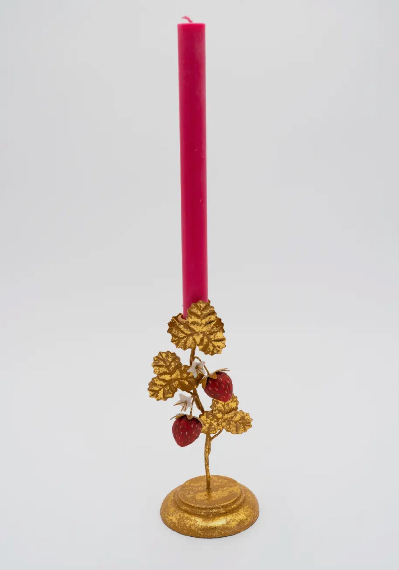 Strawberry Candleholders in Gold