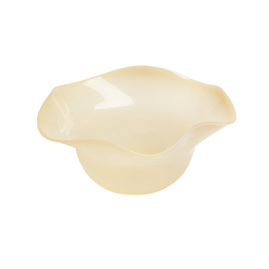 The Antonia Murano Ruffle Bowl in Yellow