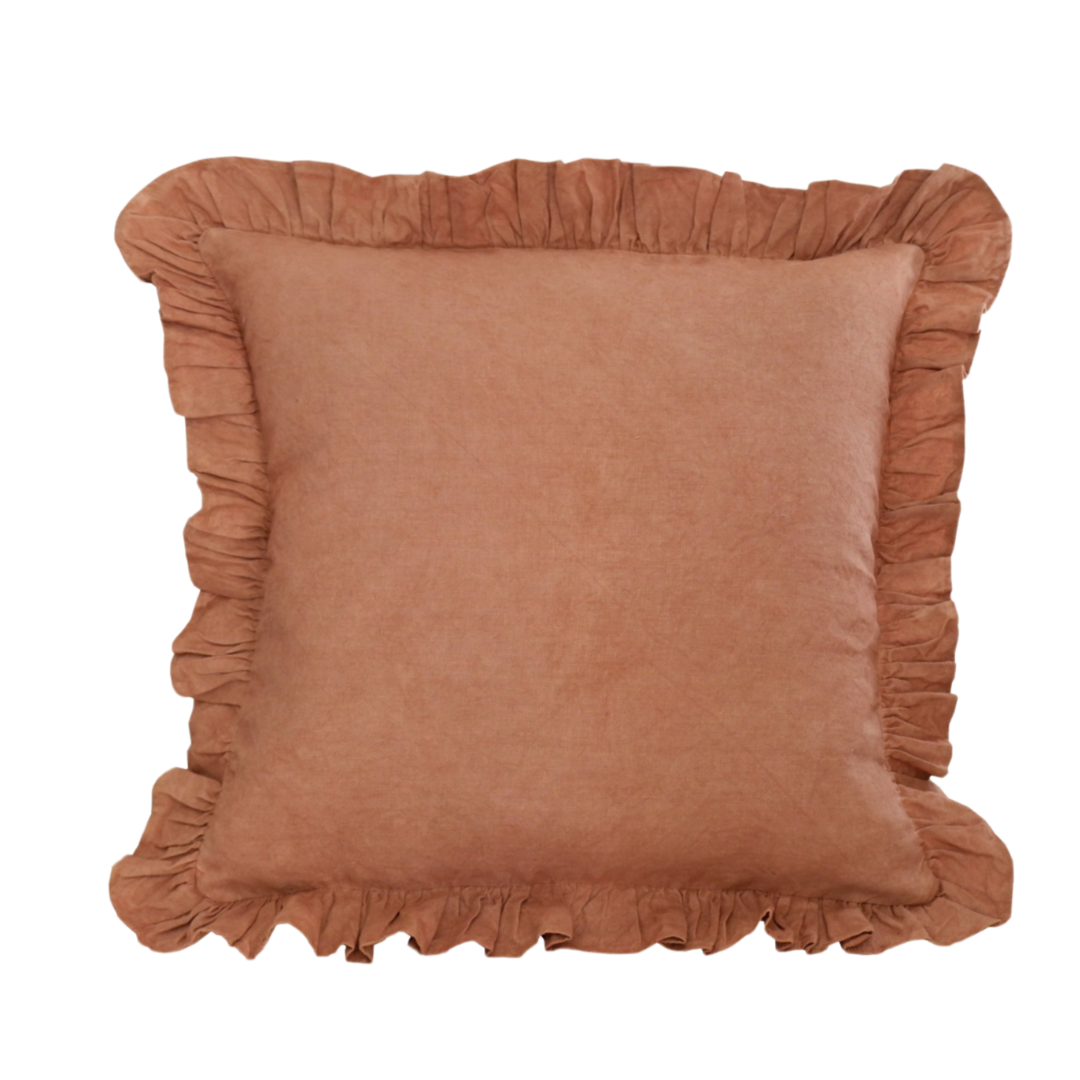 Eldorado, Ruffle Cushion in Terracotta