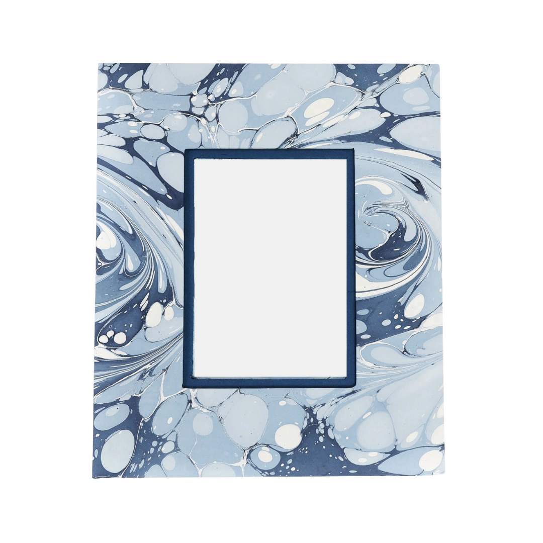 Hand-Marbled Blue Frame