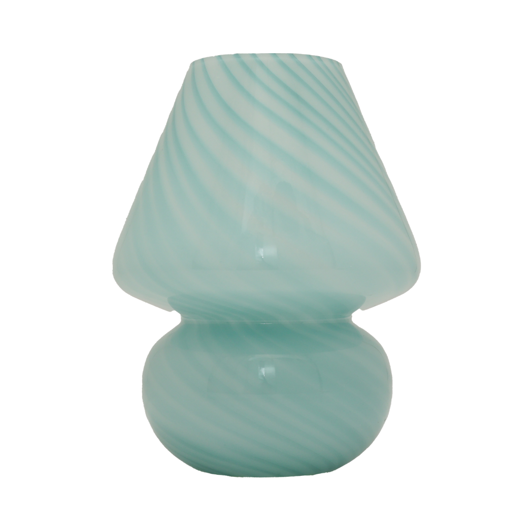 Pre-order, Mushroom Glass Lamp in Blue