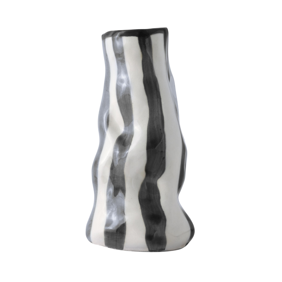 Hodge Pots, 'Black Candy Stripe Vase'