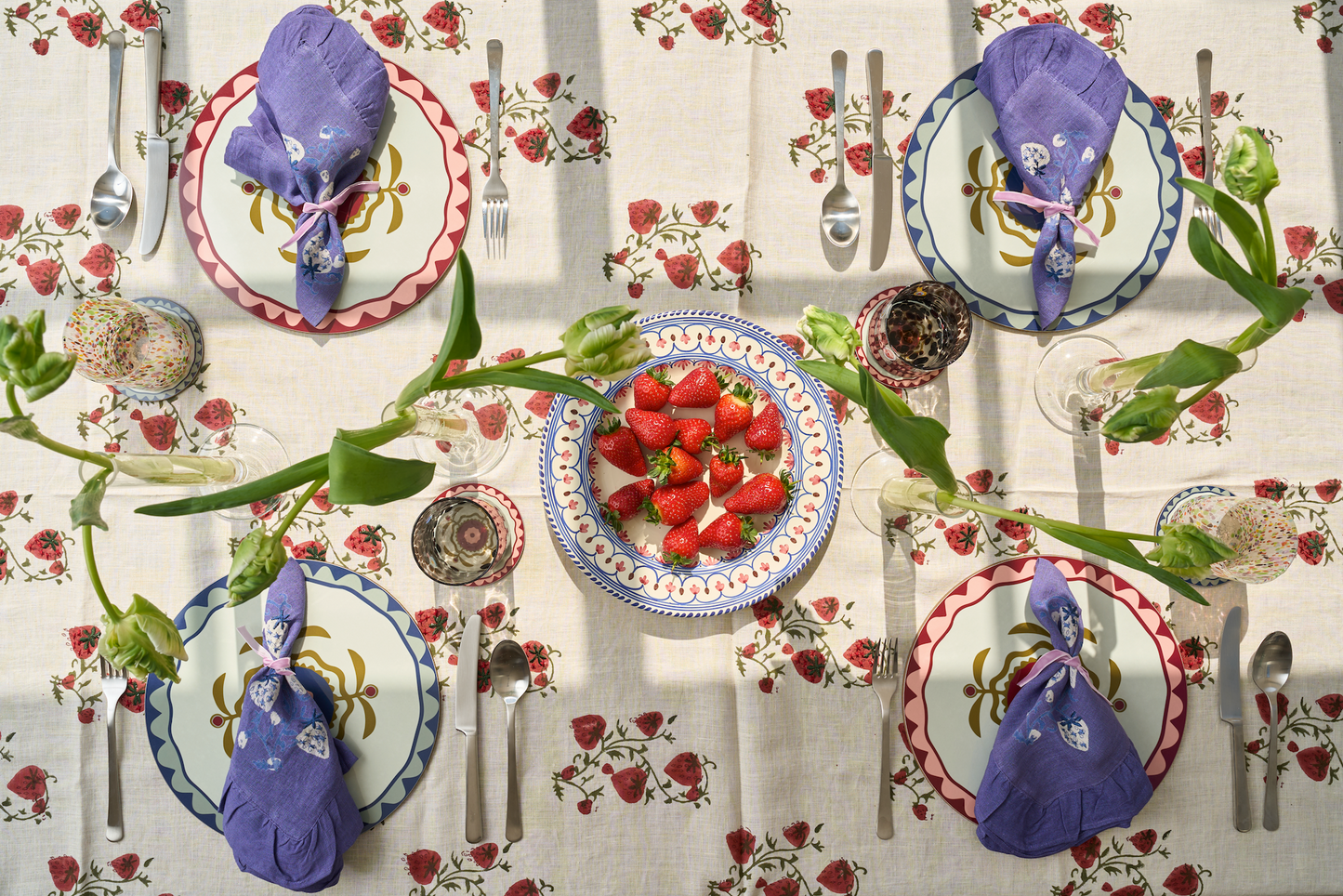 Sharland England, 'Fraises Des Bois Tablecloth'