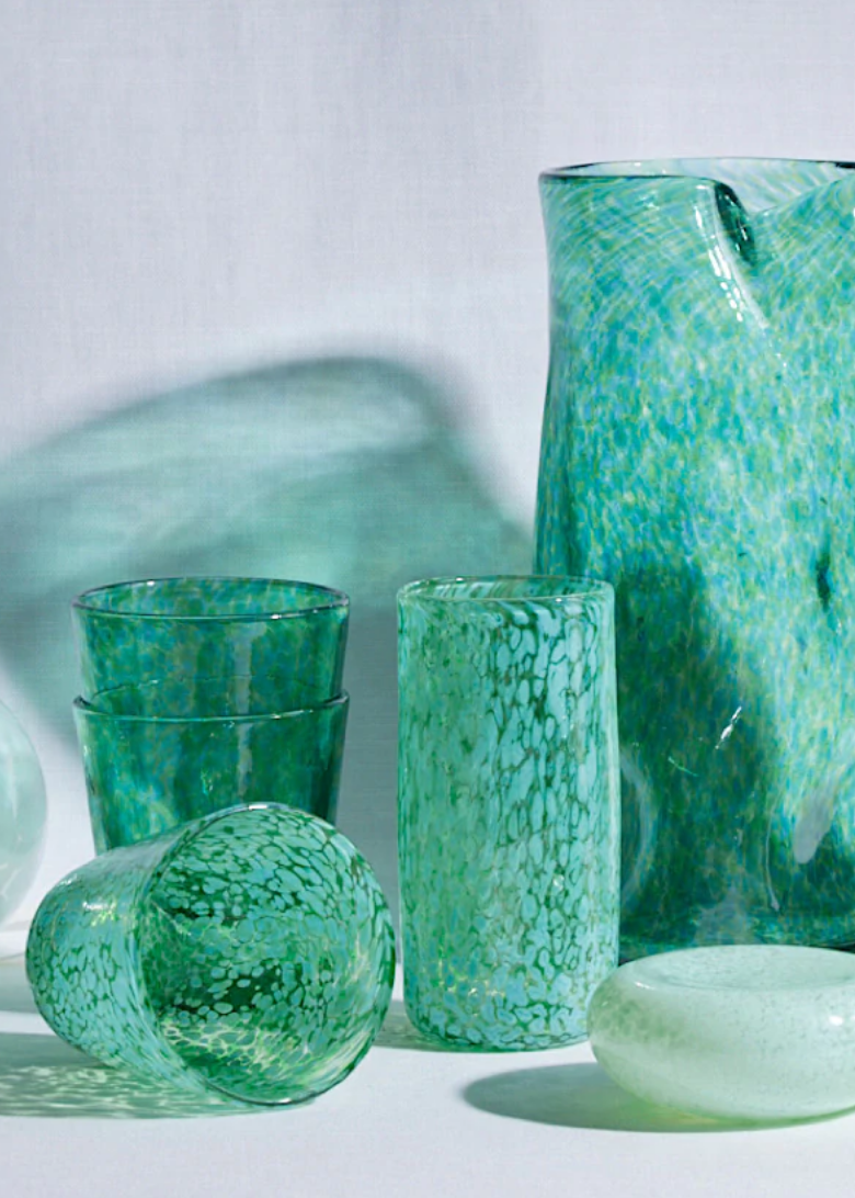 CURIO, 'Small Glass in Speckled Aqua'