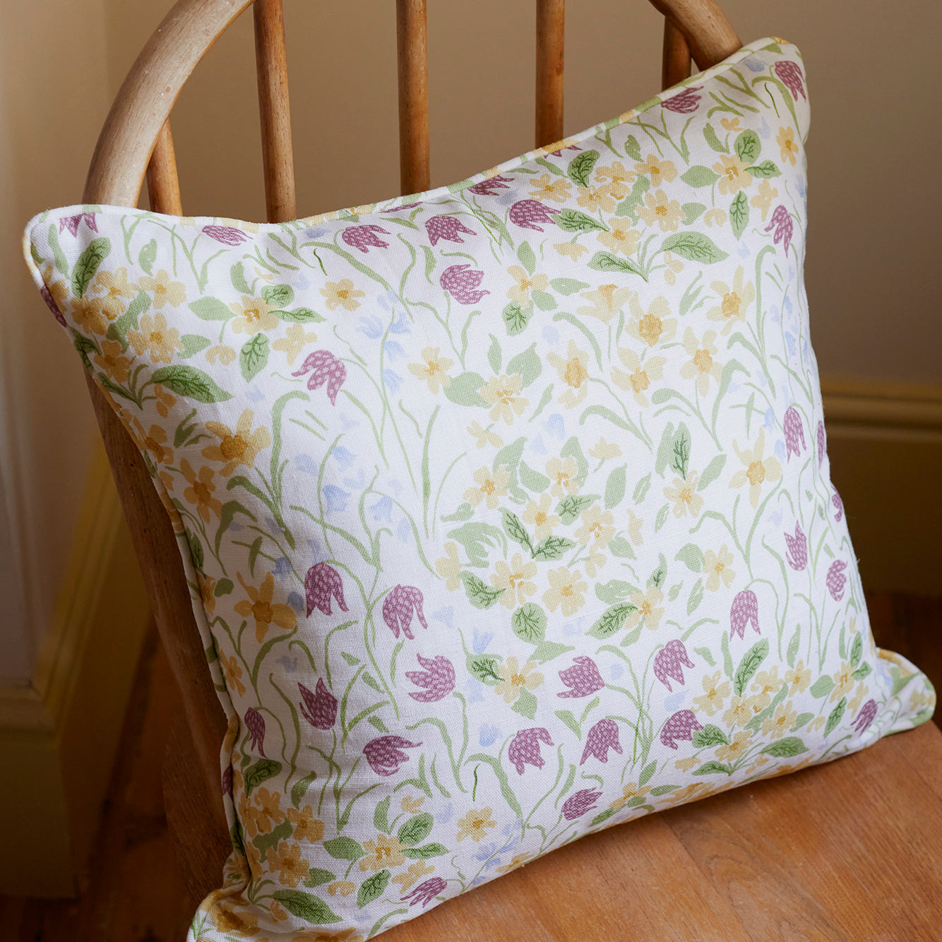 Sophie Harpley, ' Oxford Meadow' linen piped cushion'