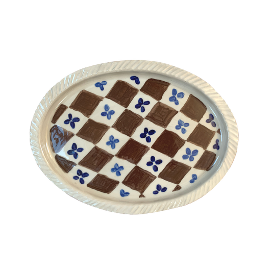 Sophie Harpley  x Lamorna Elmer Checkerboard Pottery Platter