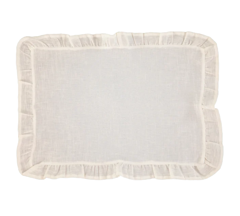 White Ruffle Placemat