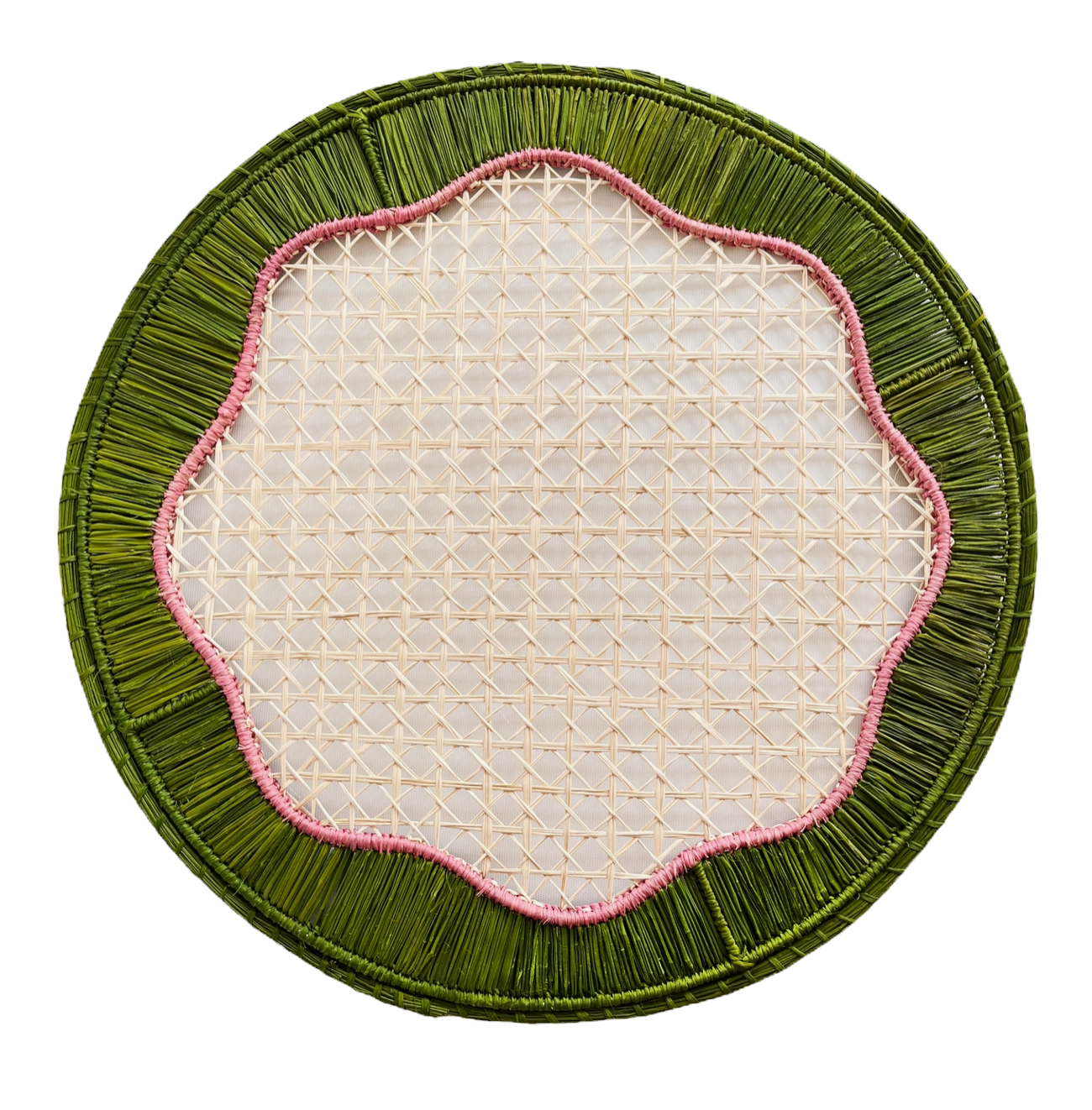 Wavy Pink and Green Placemat with Thick Edge