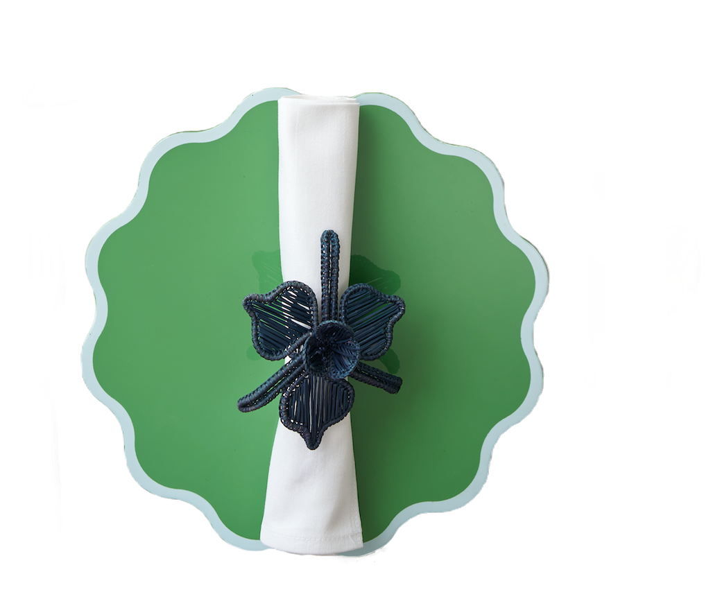 The Victoria Wiggle Placemat in White and Green