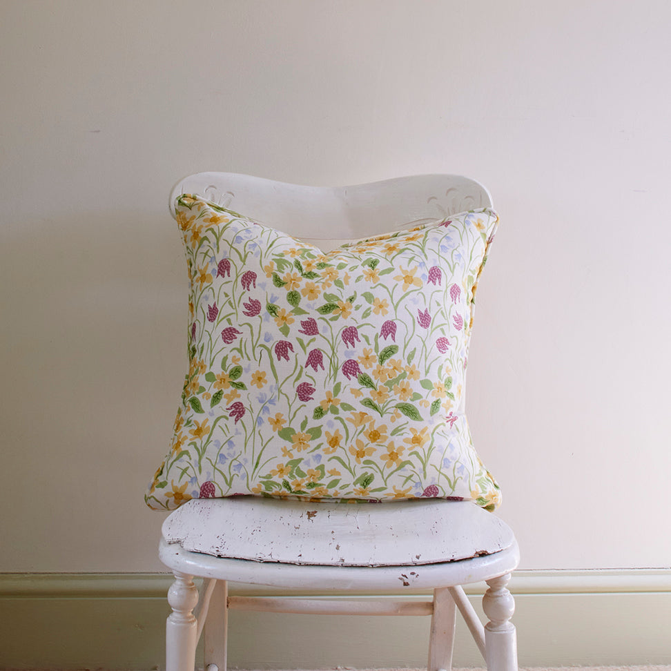 Sophie Harpley, ' Oxford Meadow' linen piped cushion'