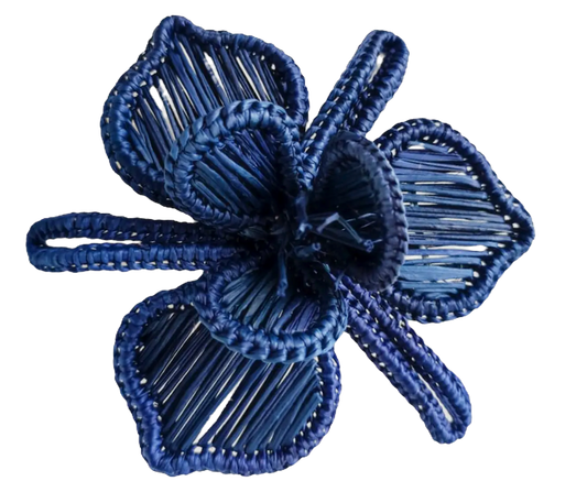 Orchid Rattan Napkin Ring in Blue