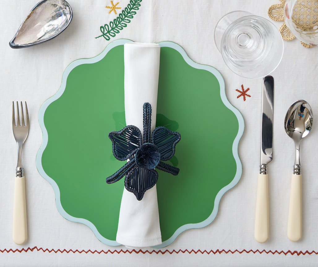 Wiggle Placemat in White and Green