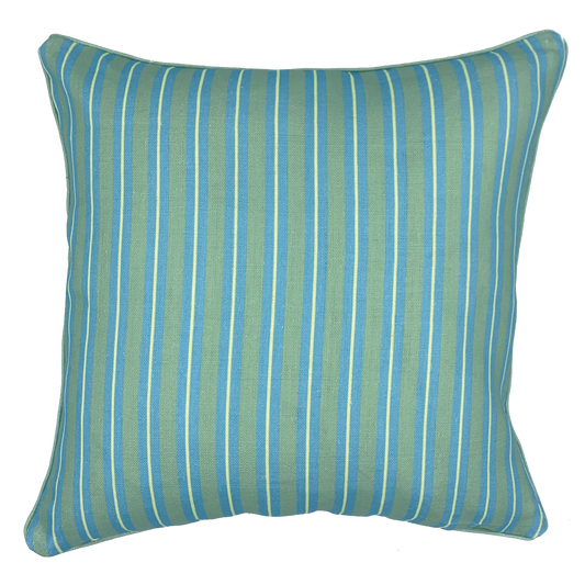 The Silo Collective, 'Green and Blue Stripe Cushion'