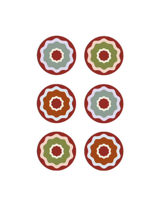 Balu London, ‘Set of Six Rhubarb Ripple Coasters’