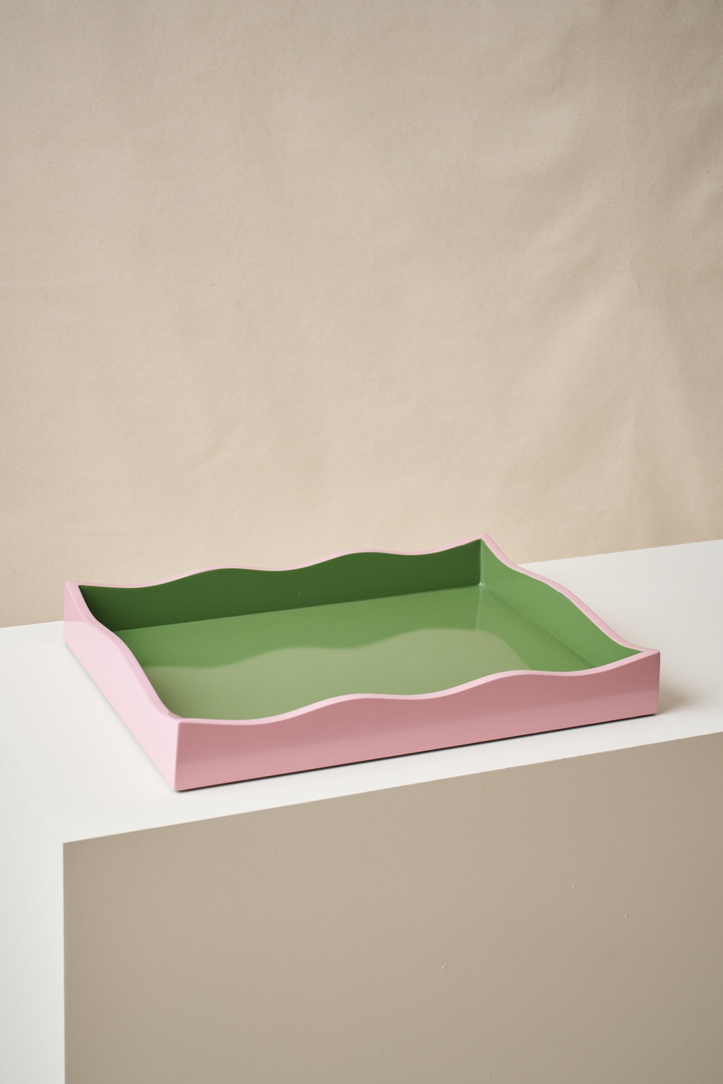 The Allegra Wiggle Tray in Pink and Green