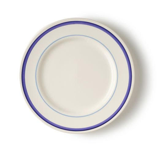 Bertioli, 'Dinner Plate with Two Blue Stripe Detail’
