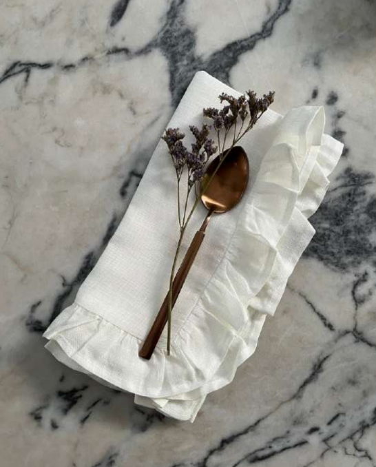 White Ruffle Napkin