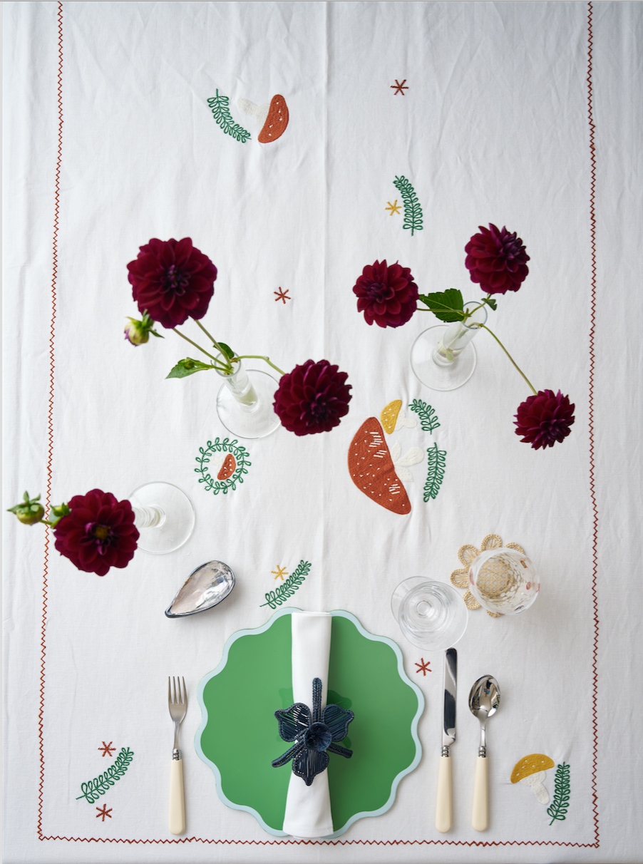 Wiggle Placemat in White and Green