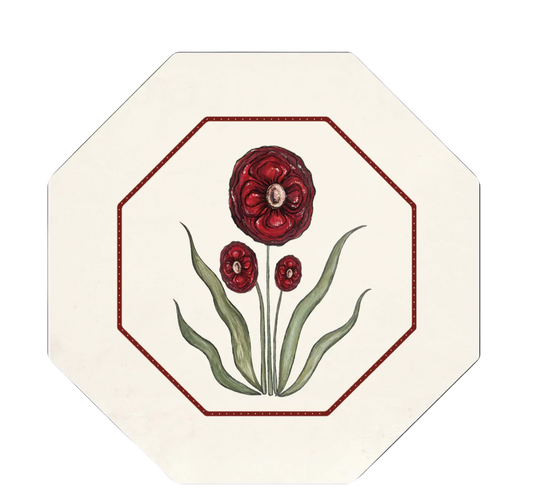 Bell Hutley, 'Opium Poppy Hexagon Placemats'