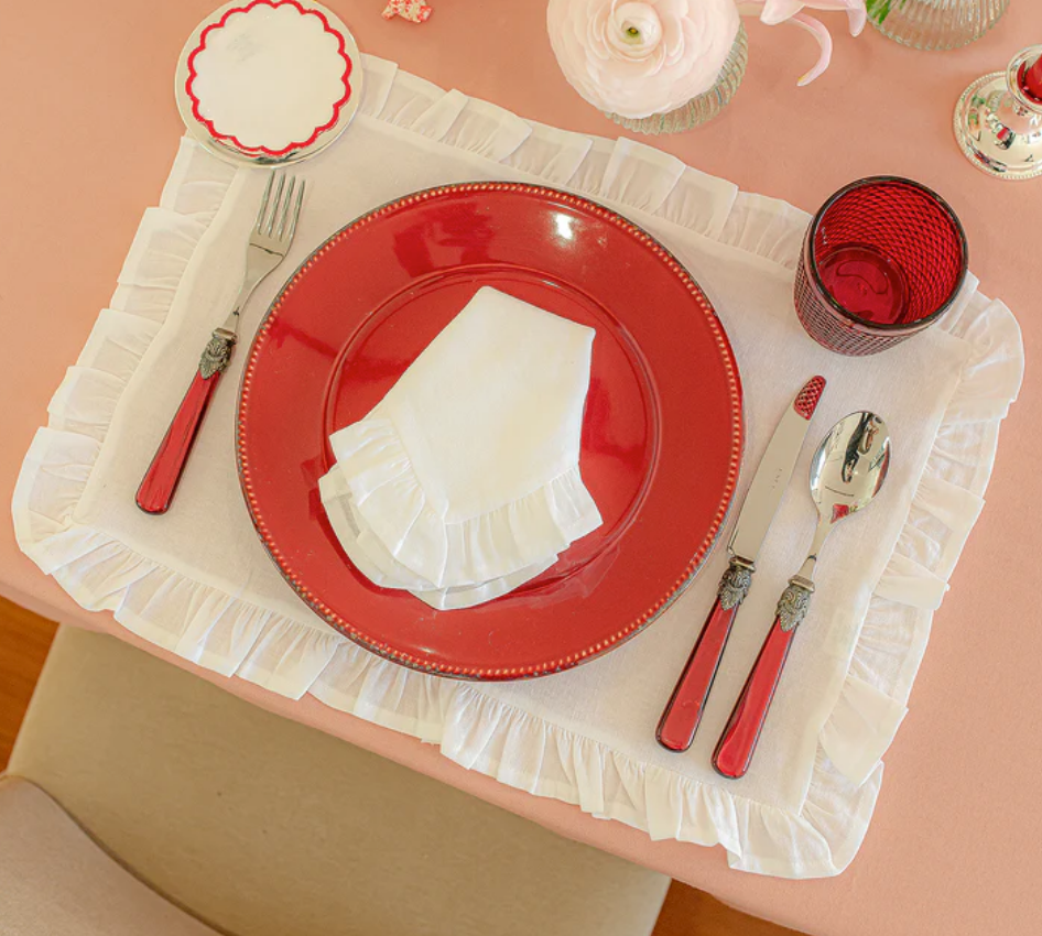 White Ruffle Placemat