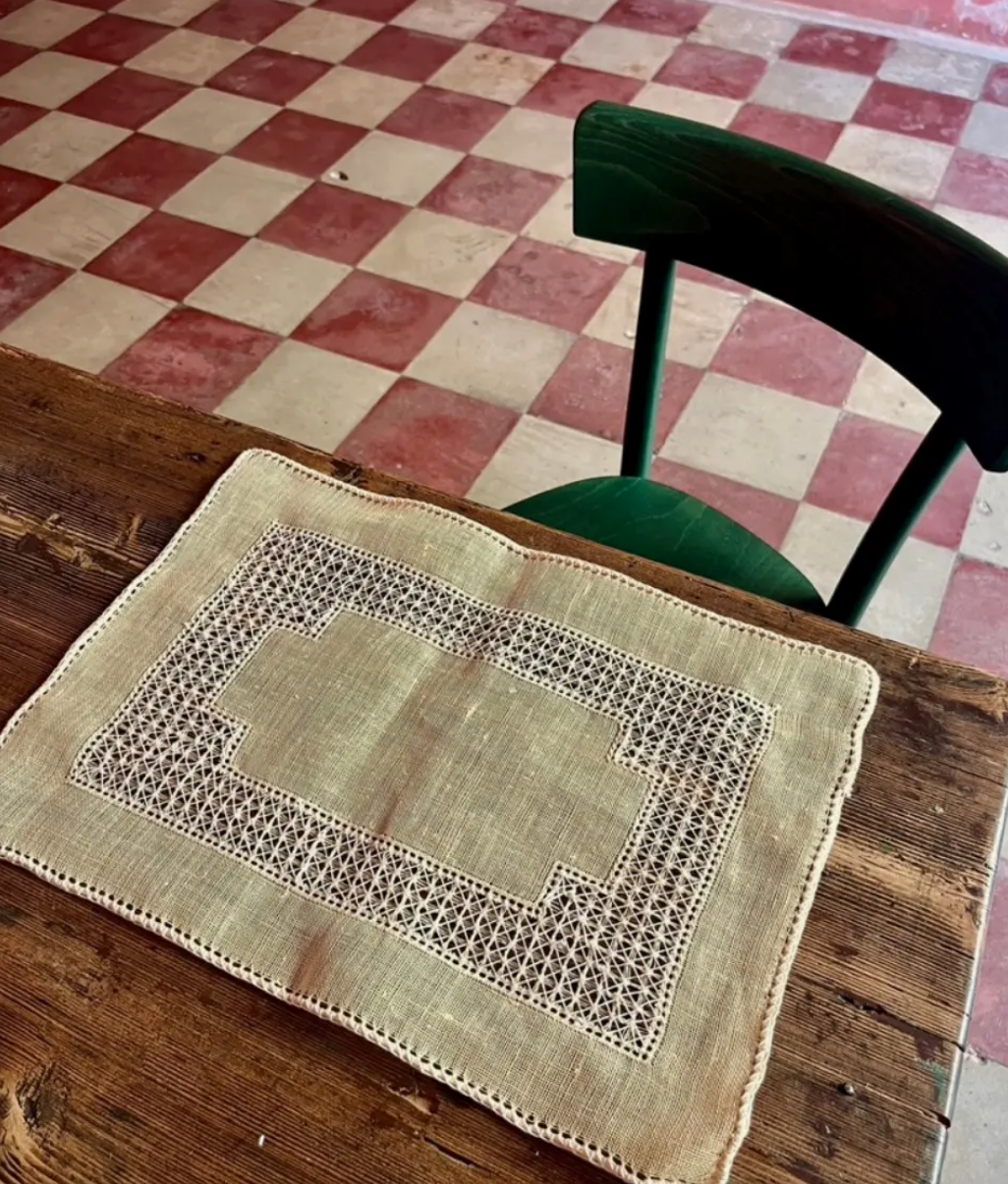 Handmade Tuscan Linen Placemat in Yellow