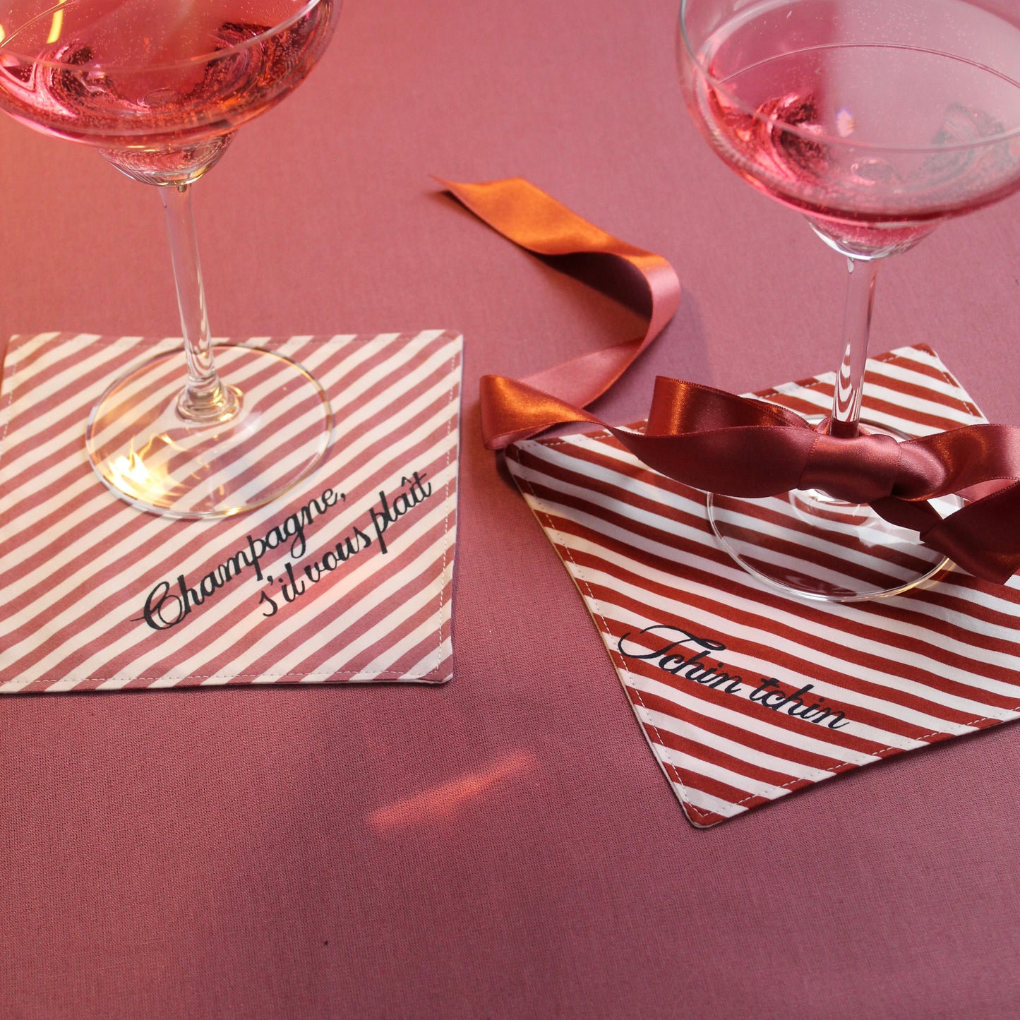 L'amour des Bonbons 'Bonjour Mon Amour Cocktail Napkin Set of Six'
