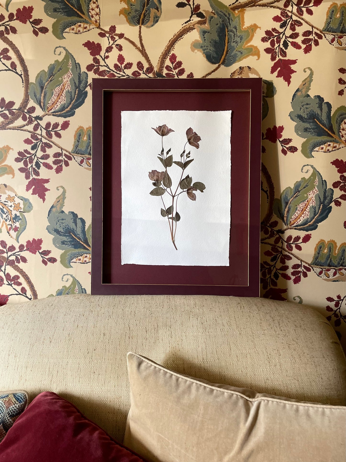 Clove at Home, ‘Large Pressed Clematis in Aubergine’ 2024