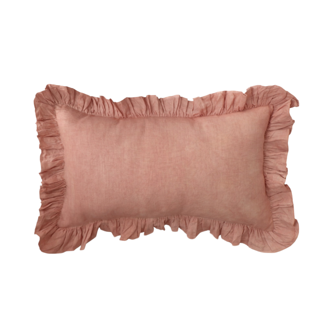 Eldorado, Ruffle Cushion in Salmon