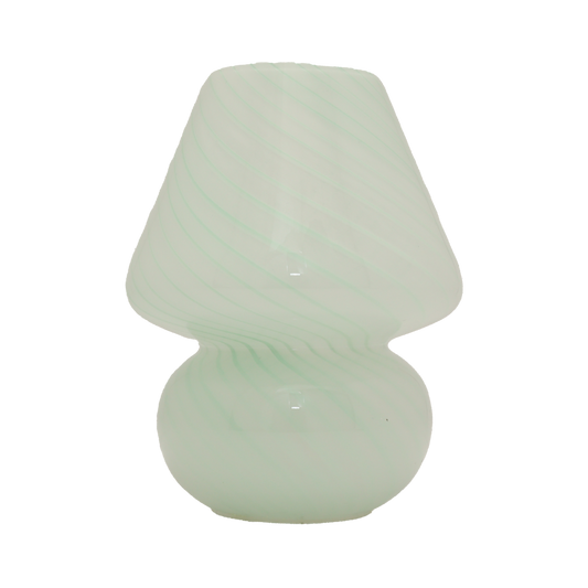 Pre-order, Mushroom Glass Lamp in Mint