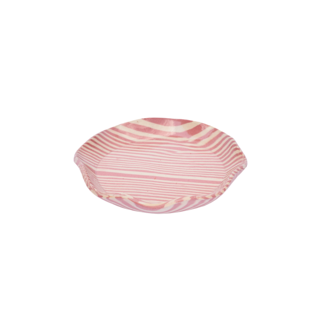 Plop Pottery, Pink Striped Trinket Dish