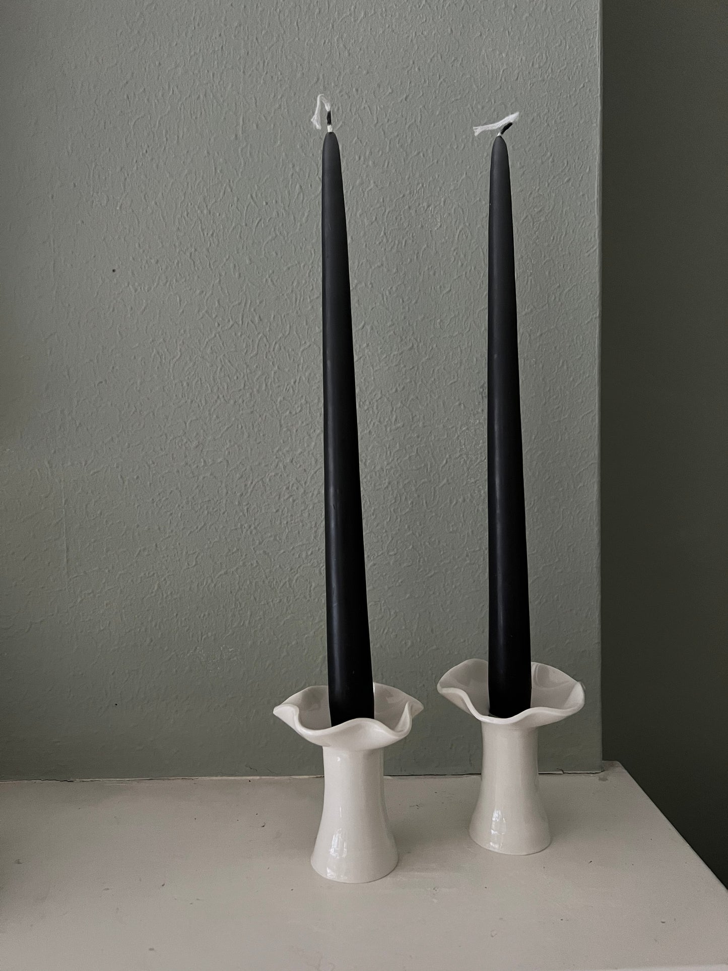 Joanna Ling, Pair of Porcelain Wave Candleholders